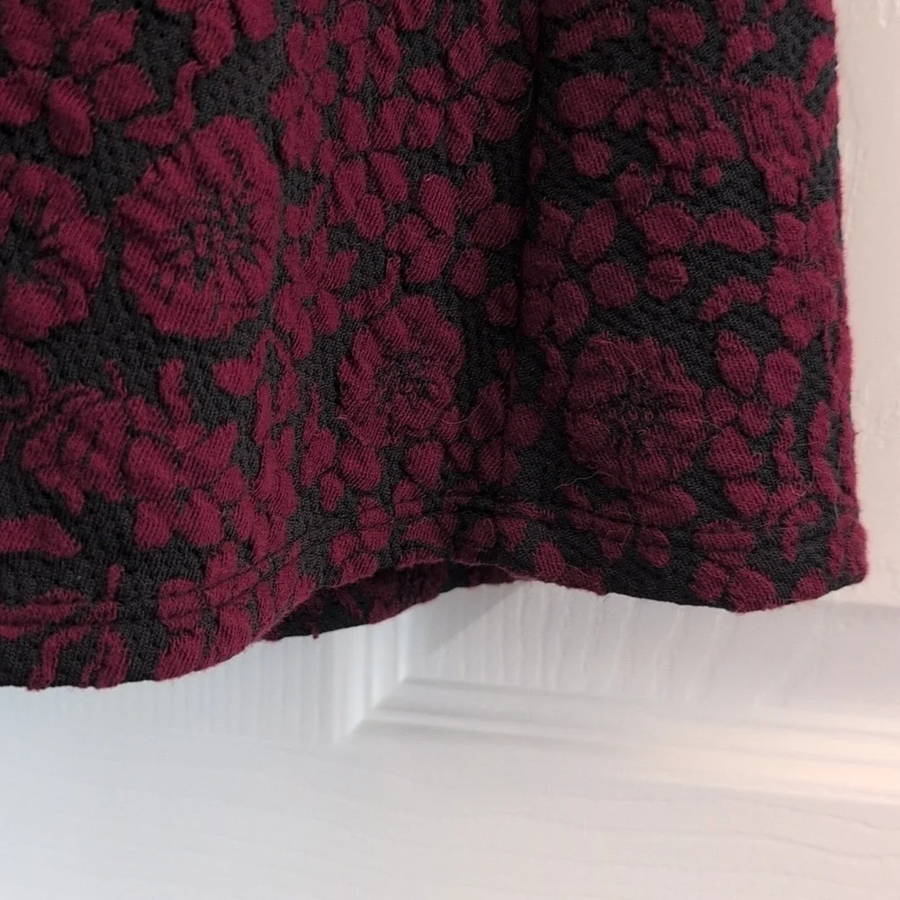 Loft Size 2 Petite Maroon & Black Floral Dress - Picture 6 of 11
